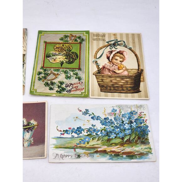 Antique PostCard Lot Birthday St Patrick's Day - Picture 5 of 10